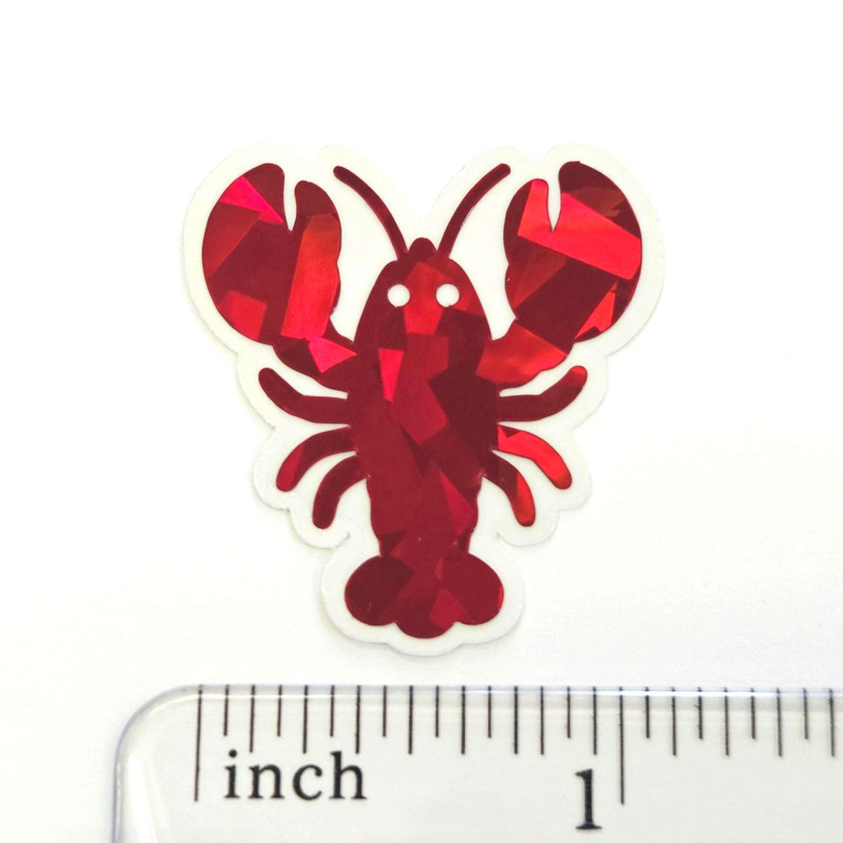 Lobster Mini Stickers Set, Sparkly Sealife Stickers for Summer Weddings, Clambakes and Beach Birthday Decor.