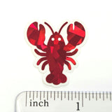 Lobster Mini Stickers Set, Sparkly Sealife Stickers for Summer Weddings, Clambakes and Beach Birthday Decor.