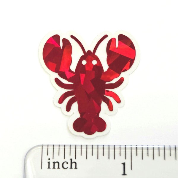 Lobster Mini Stickers Set, Sparkly Sealife Stickers for Summer Weddings, Clambakes and Beach Birthday Decor.