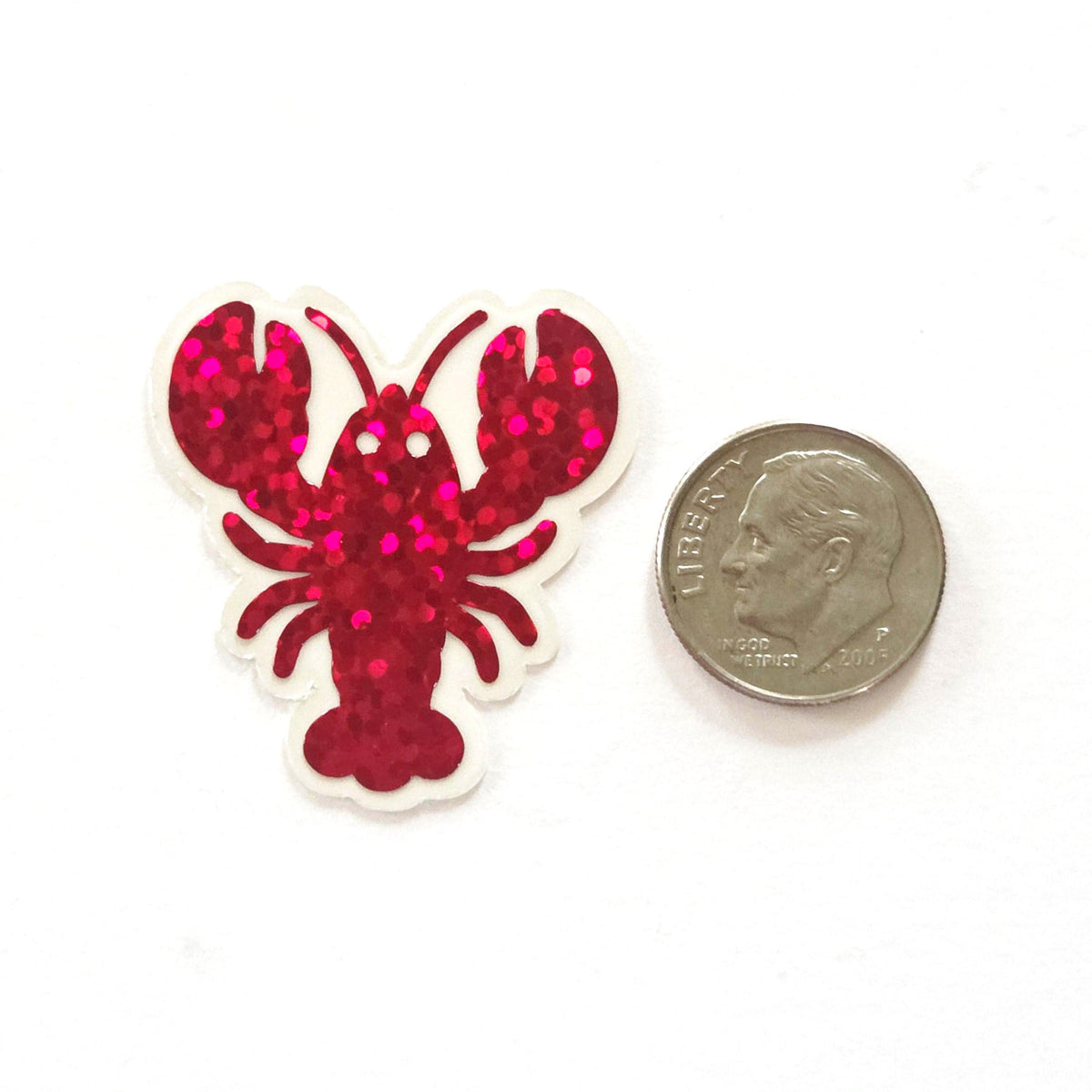 Red Lobster Mini Glitter Stickers Set, Sparkly Sealife Stickers for Summer Weddings, Clambakes and Beach Birthday Decor.