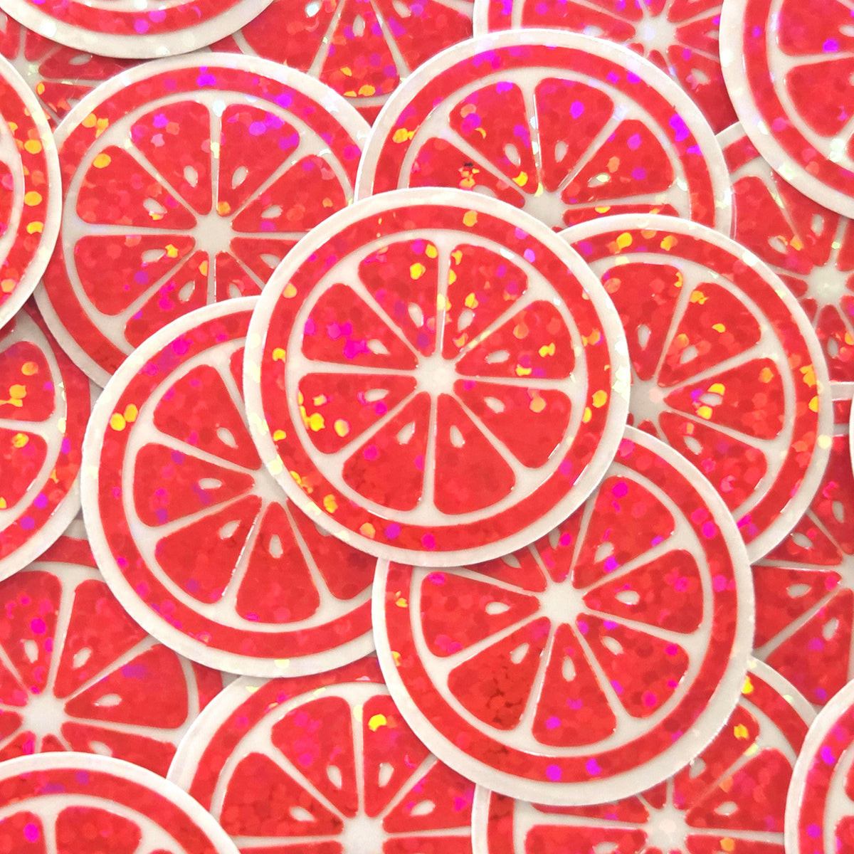 Lemon Slice Mini Stickers, Small Sparkly Citrus Fruit Stickers for Crafts, Food Journals and Planners.