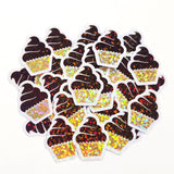 Chocolate Cupcakes Mini Sticker Set for recipe cards, birthday party invitations, planners and scrapbook pages.