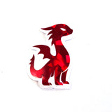 Red Dragons Mini Sticker Set, sparkly dragoncore fantasy stickers