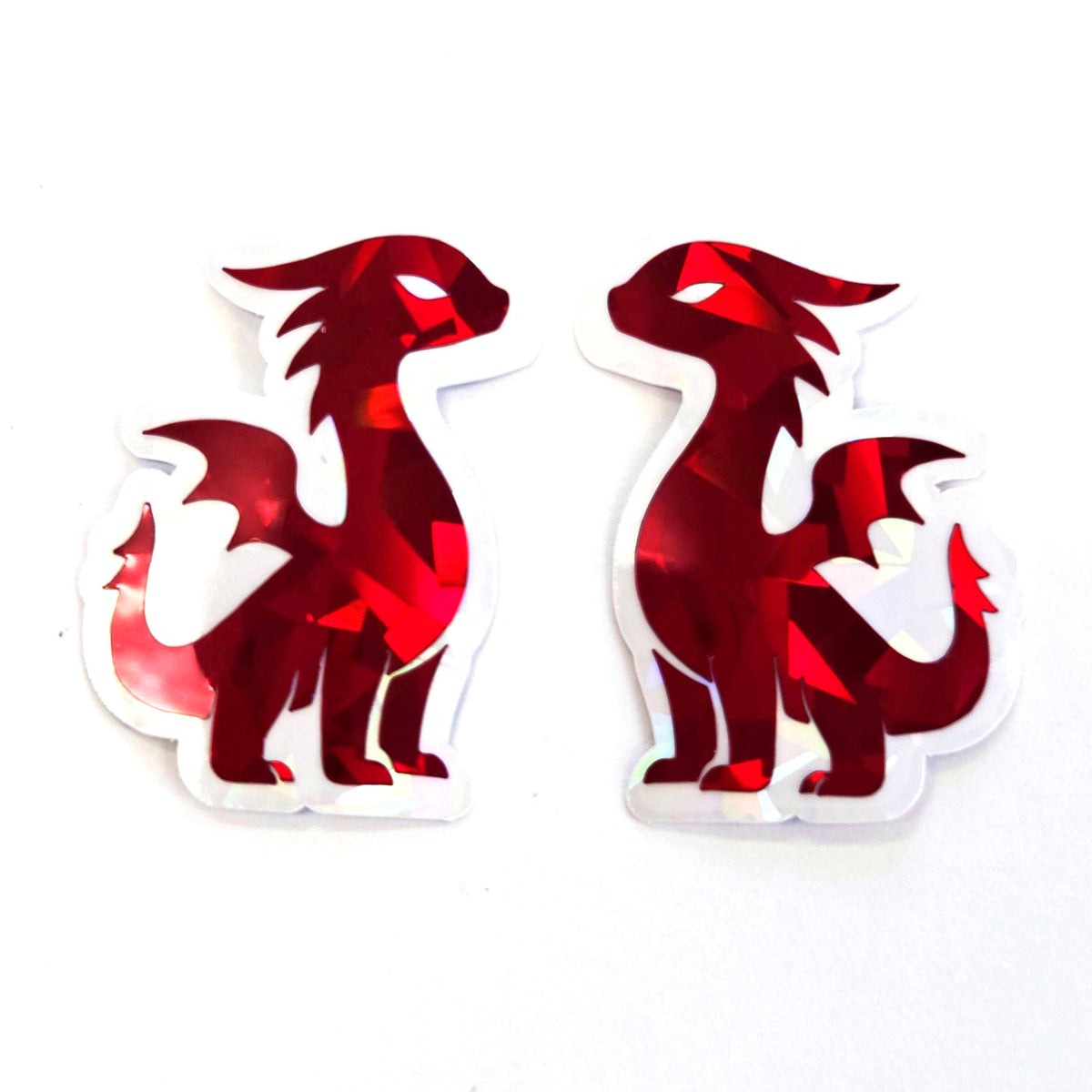 Red Dragons Mini Sticker Set, sparkly dragoncore fantasy stickers