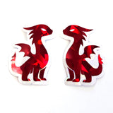 Red Dragons Mini Sticker Set, sparkly dragoncore fantasy stickers