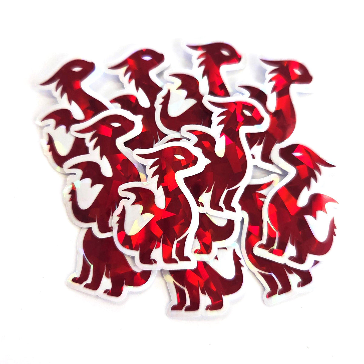 Red Dragons Mini Sticker Set, sparkly dragoncore fantasy stickers