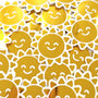 Happy Yellow Suns Mini Sticker Set, sparkly sunshine stickers with clear outline.