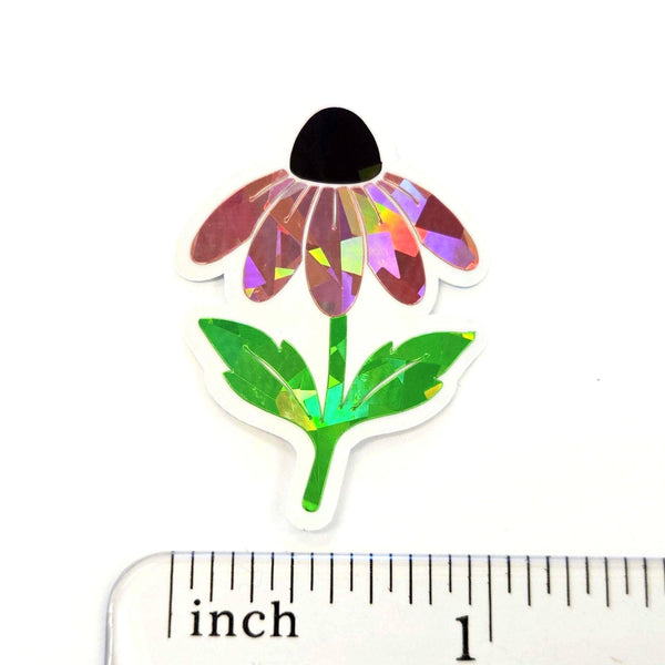 Pink Coneflowers Mini Sticker Set, Sparkly Summer Blooms, Garden Journal Scrapbook Embellishments