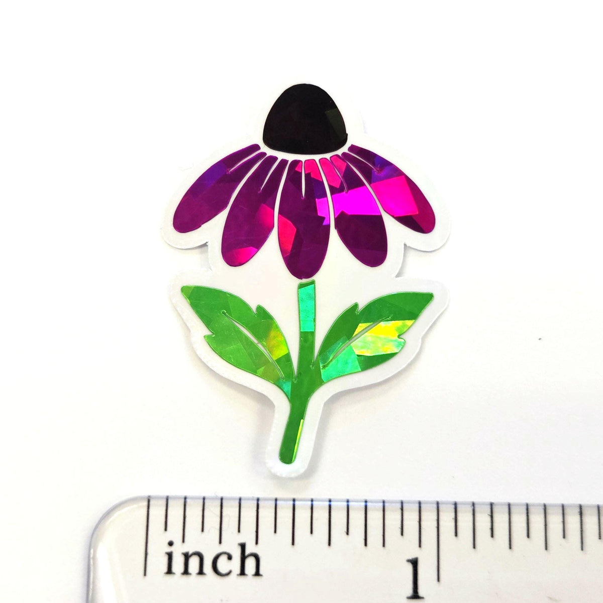 Hot Pink Coneflowers Mini Sticker Set, Sparkly Summer Blooms, Garden Journal Scrapbook Embellishments