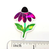 Hot Pink Coneflowers Mini Sticker Set, Sparkly Summer Blooms, Garden Journal Scrapbook Embellishments
