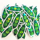 Green Peapods Mini Sticker Set for summer vegetable garden journals, plant stakes, menu planning invitations and scrapbook pages.