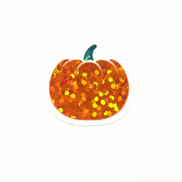 Pumpkin Mini Stickers Set, sparkly orange vegetable stickers for fall planners, journals and Halloween scrapbook pages.