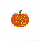 Orange Pumpkin Mini Stickers Set, sparkly fall vegetable stickers for planners, journals and Halloween scrapbook pages.