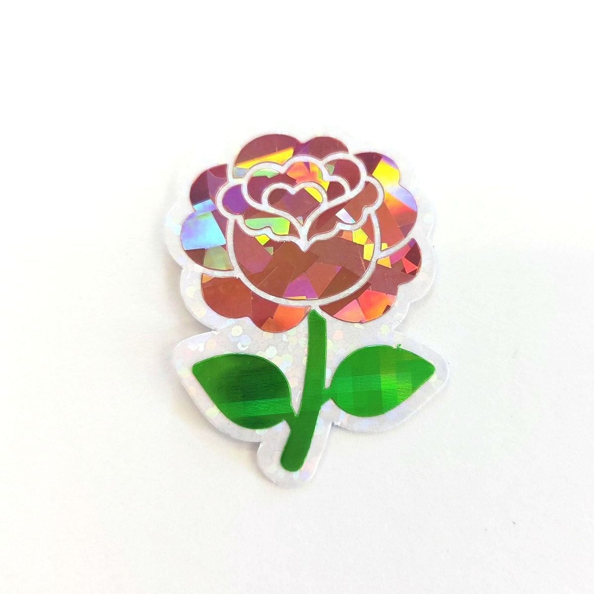 Pink Roses Flower Sticker Set, small sparkly summer blooms for journals, garden planners, envelopes, scrapbook pages and crafts.