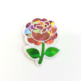 Pink Roses Flower Sticker Set, small sparkly summer blooms for journals, garden planners, envelopes, scrapbook pages and crafts.