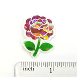 Pink Roses Flower Sticker Set, small sparkly summer blooms for journals, garden planners, envelopes, scrapbook pages and crafts.