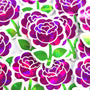 Hot Pink Roses Flower Sticker Set, small sparkly summer blooms for journals, garden planners, envelopes, scrapbook pages and crafts.