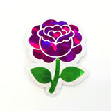 Hot Pink Roses Flower Sticker Set, small sparkly summer blooms for journals, garden planners, envelopes, scrapbook pages and crafts.