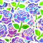 Purple Roses Flower Sticker Set, small sparkly summer blooms for journals, garden planners, envelopes, scrapbook pages and crafts.