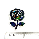 Black Roses Flower Sticker Set, small sparkly gothic blooms fo dark romance book journals, planners, envelopes, scrapbook pages