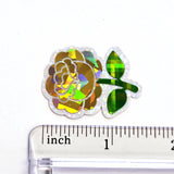 Yellow Roses Flower Sticker Set, small sparkly summer blooms for journals, garden planners, envelopes, scrapbook pages and crafts.