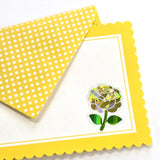 Yellow Roses Flower Sticker Set, small sparkly summer blooms for journals, garden planners, envelopes, scrapbook pages and crafts.