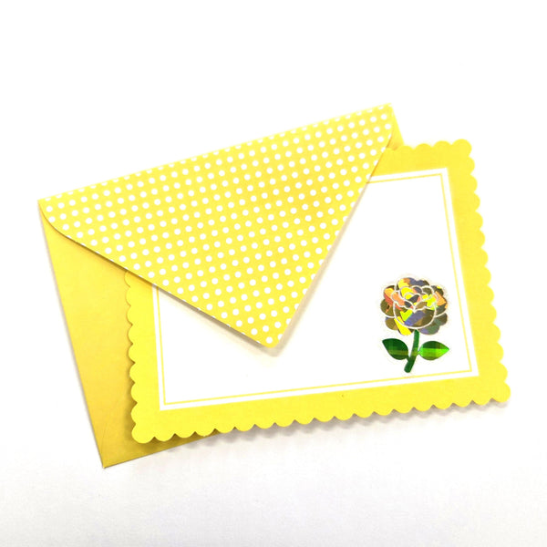 Yellow Roses Flower Sticker Set, small sparkly summer blooms for journals, garden planners, envelopes, scrapbook pages and crafts.
