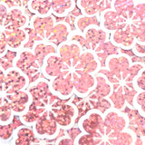 Cherry Blossom Die Cut Flower Blossom Stickers, Sparkly Pink Sakura blooms for journals envelopes scrapbook pages.