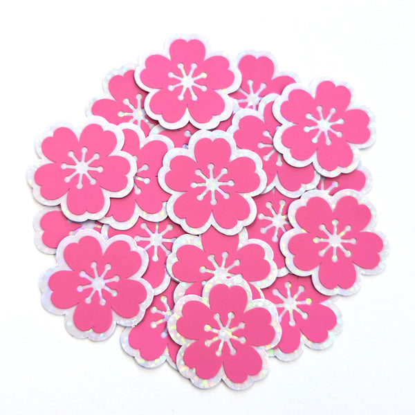 Light Pink Cherry Blossoms Die-Cut Stickers, choose amount