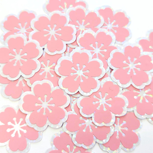 Light Pink Cherry Blossoms Die-Cut Stickers, choose amount