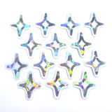 Sparkly Stars Die Cut Sticker Set, small silver stars for craft projects, summer festivals, journals and scrapbook pages.