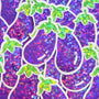 Mini Eggplant Stickers Set, Purple Glitter Vinyl Decals for garden journals and recipes cards