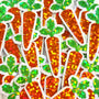 Mini Orange Carrot Stickers Set for summer garden journals, craft projects, bakery labels and recipes cards