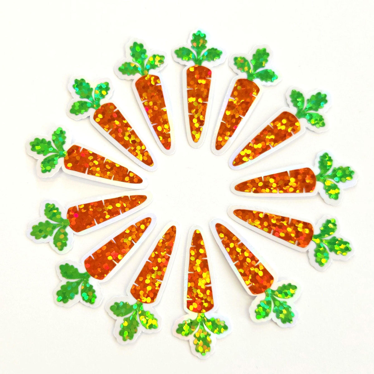 Mini Orange Carrot Stickers Set for summer garden journals, craft projects, bakery labels and recipes cards