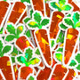 Mini Carrot Stickers Set for summer garden journals, craft projects, bakery labels and recipes cards