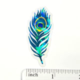 Peacock Feathers Sparkly Sticker Bundle, die cut stickers for summer festival journal page embellishments, boho decor