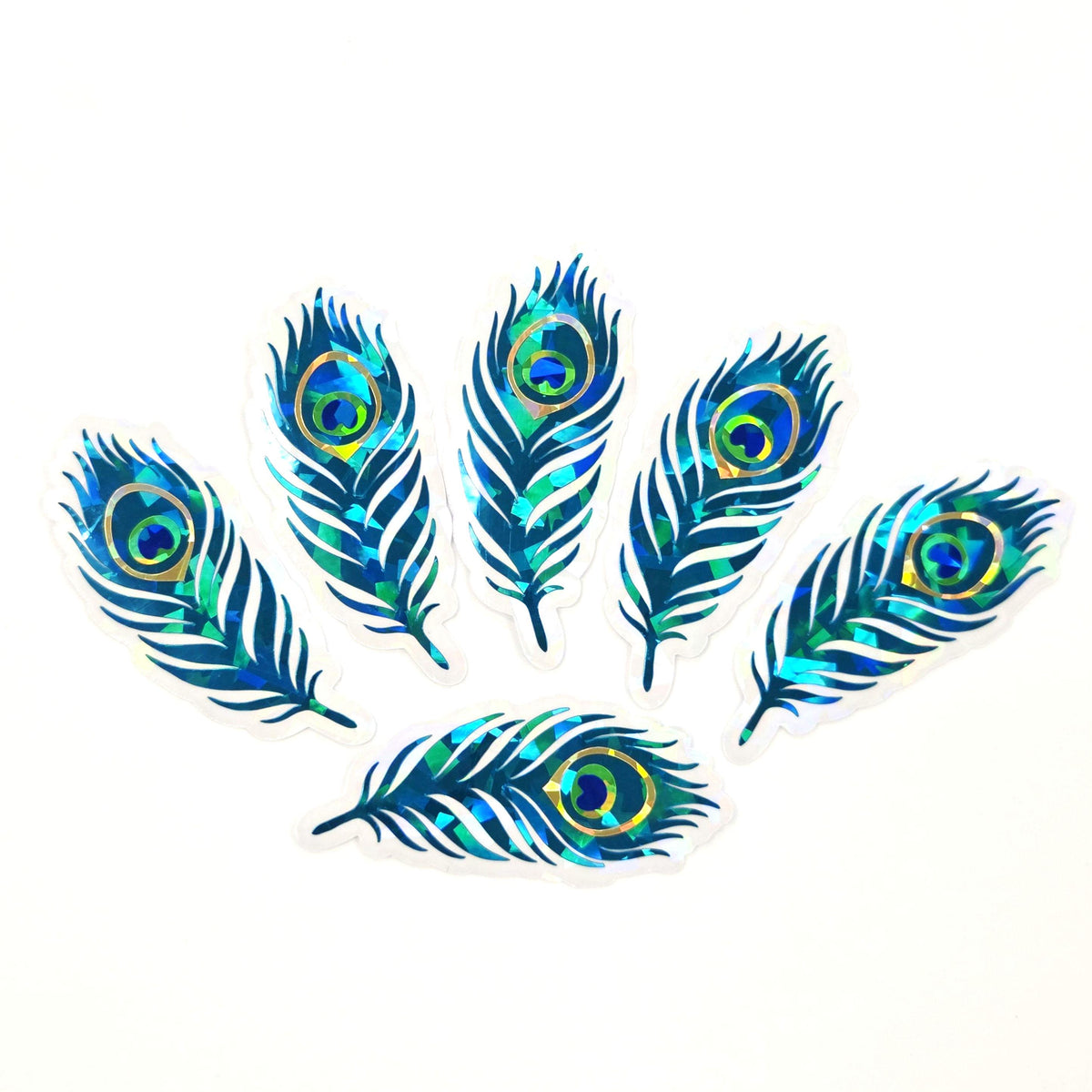 Peacock Feathers Sparkly Sticker Bundle, die cut stickers for summer festival journal page embellishments, boho decor