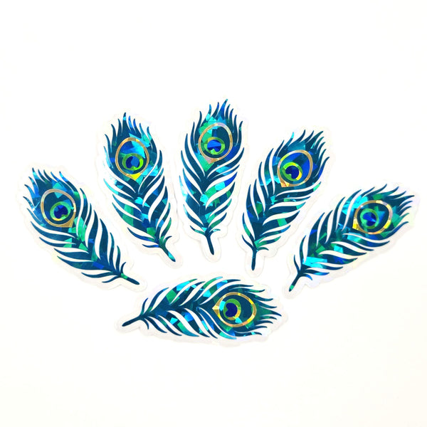 Peacock Feathers Sparkly Sticker Bundle, die cut stickers for summer festival journal page embellishments, boho decor