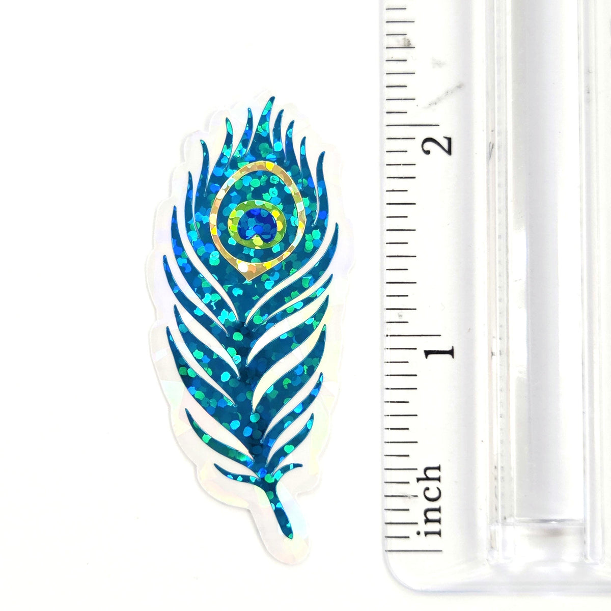 Peacock Feathers Glitter Sticker Bundle, die cut stickers for summer festival journal page embellishments, laptop decal