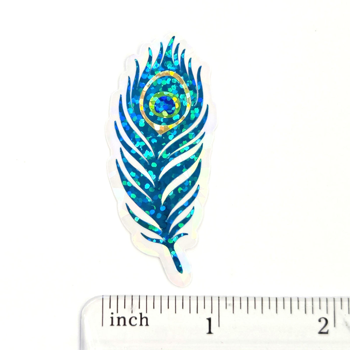 Peacock Feathers Glitter Sticker Bundle, die cut stickers for summer festival journal page embellishments, laptop decal