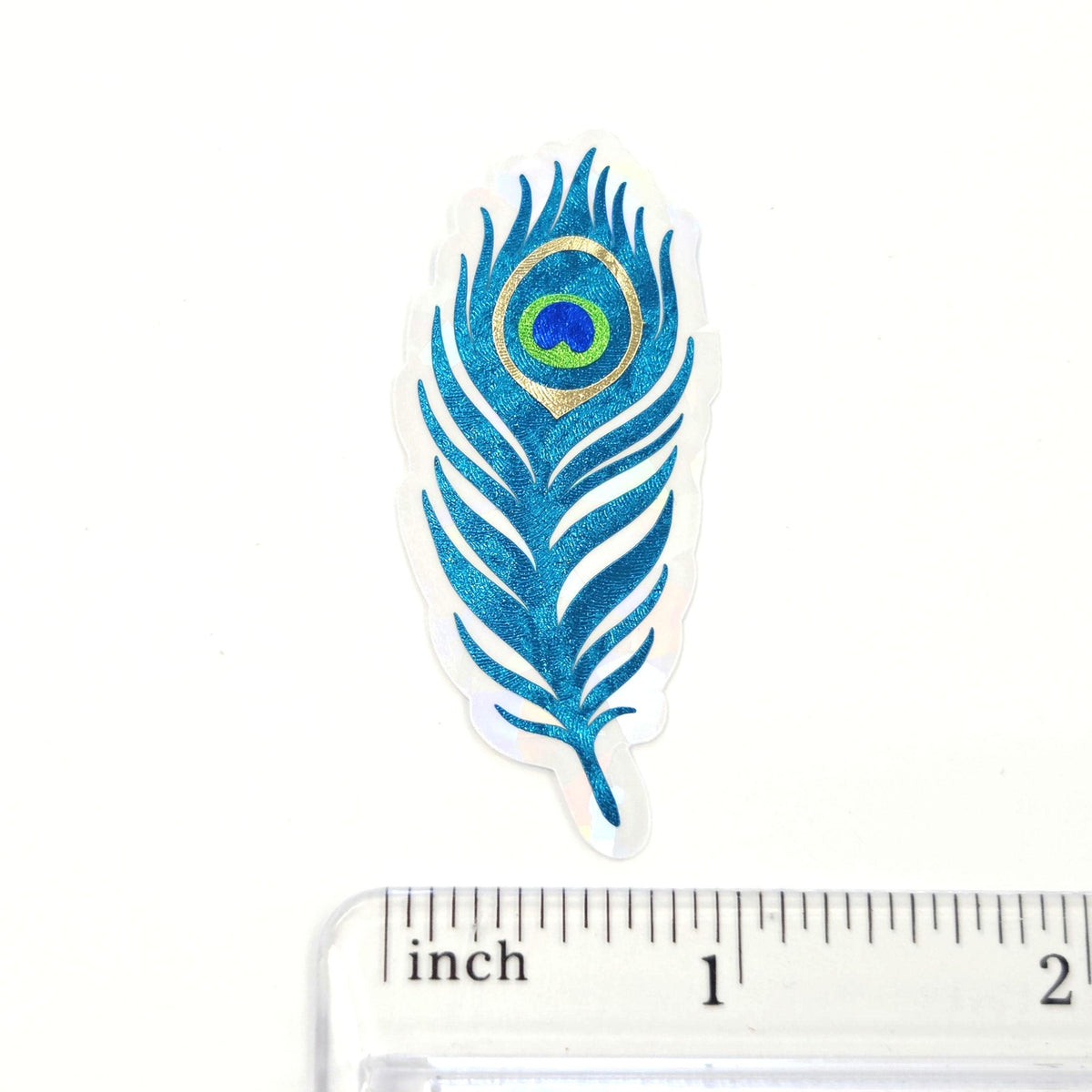 Peacock Feathers Die Cut Stickers, metallic turquoise stickers for summer festival journal page embellishments, boho decor