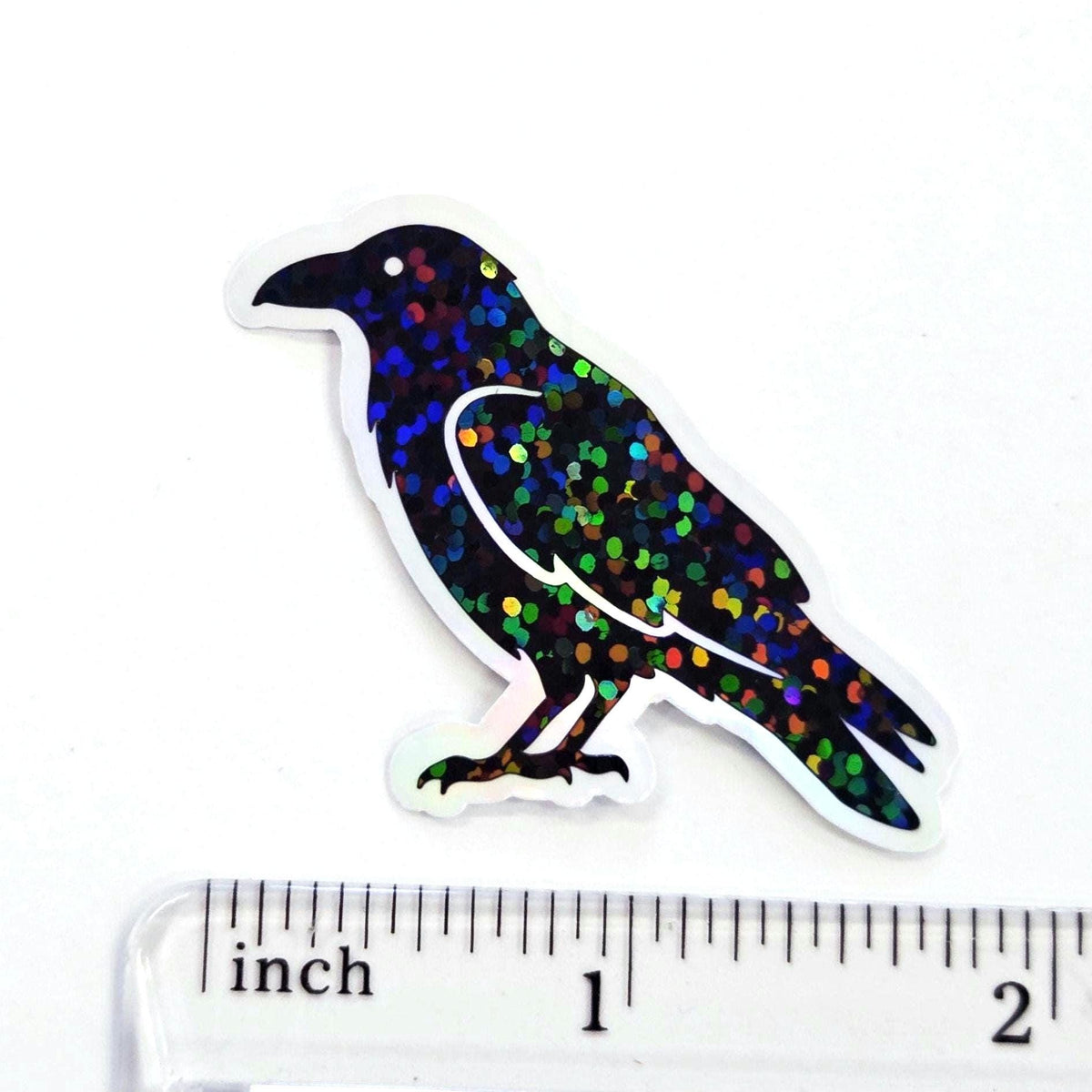 Raven Sticker Bundle, black crow bird shaped die cut stickers for goth Halloween crafts and journal embellishments,