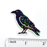 Raven Sticker Bundle, black crow bird shaped die cut stickers for goth Halloween crafts and journal embellishments,