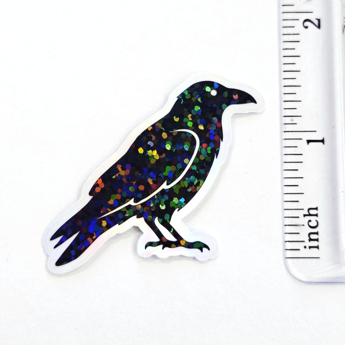 Raven Sticker Bundle, black crow bird shaped die cut stickers for goth Halloween crafts and journal embellishments,