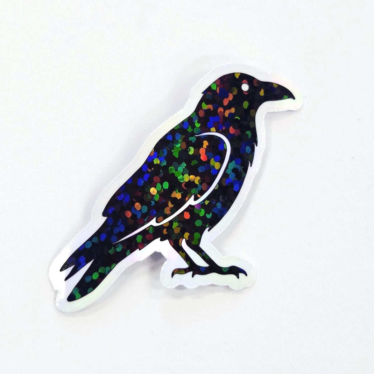 Raven Sticker Bundle, black crow bird shaped die cut stickers for goth Halloween crafts and journal embellishments,