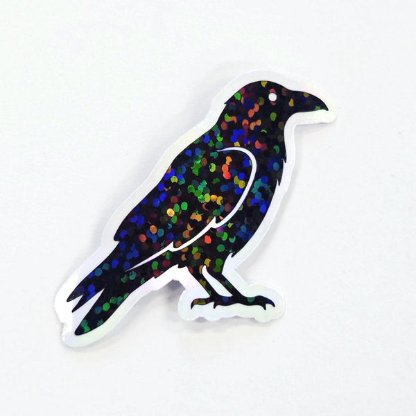 Raven Sticker Bundle, black crow bird shaped die cut stickers for goth Halloween crafts and journal embellishments,