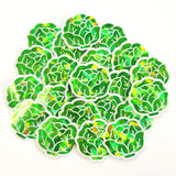 Green Lettuce Die Cut Mini Stickers for summer vegetable garden journals, plant stakes, menu planning invitations and scrapbook pages.