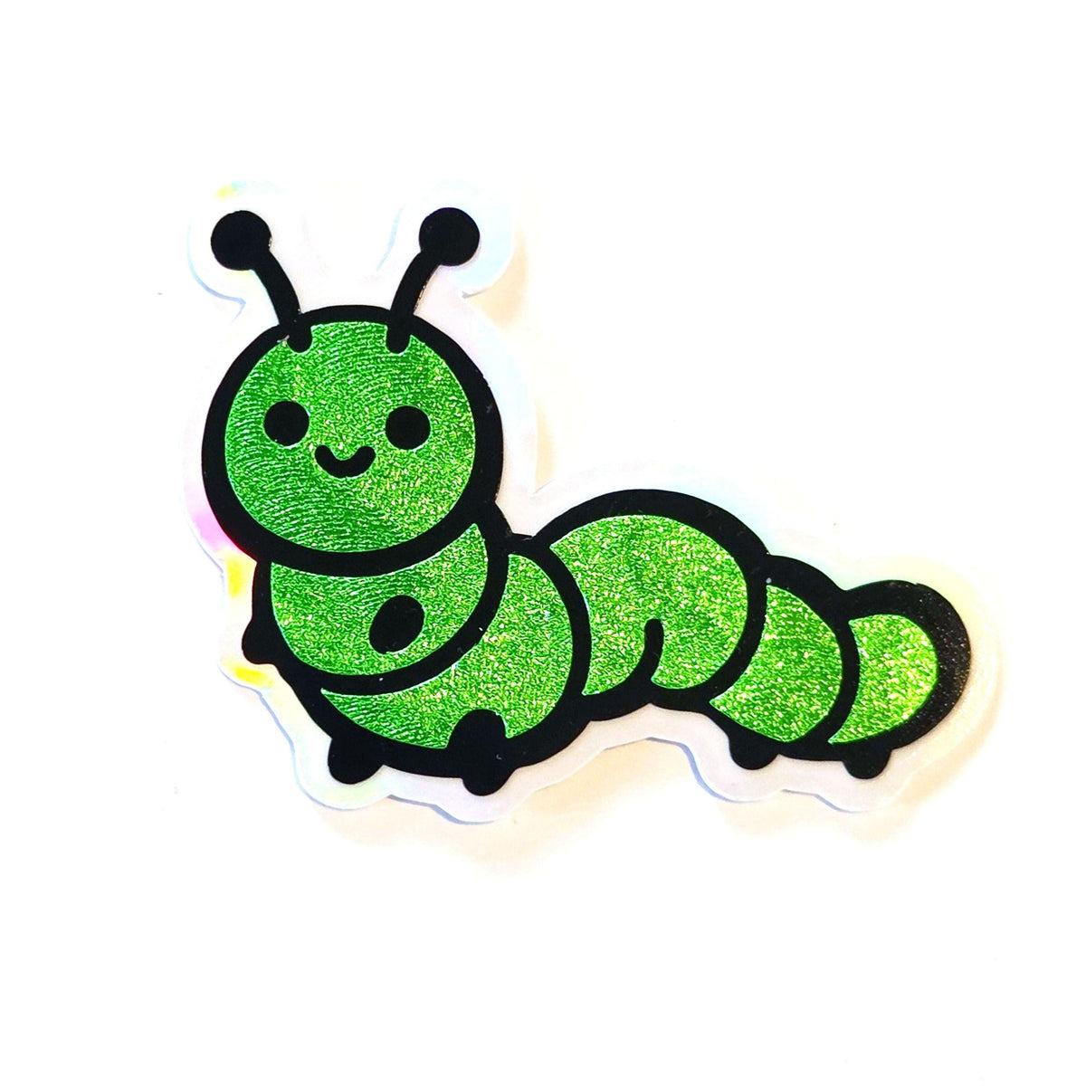 Green Caterpillar Stickers, Die-Cut Vinyl Bugs, Kids Planner Art