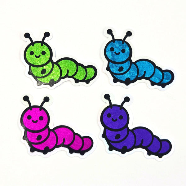 Hot Pink Caterpillar Sticker, Die-Cut Vinyl Bug decals for kids teachers journals planners laptops