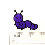 Cute Purple Caterpillar Sticker Bundle, set of die-cut mini bug stickers for kids